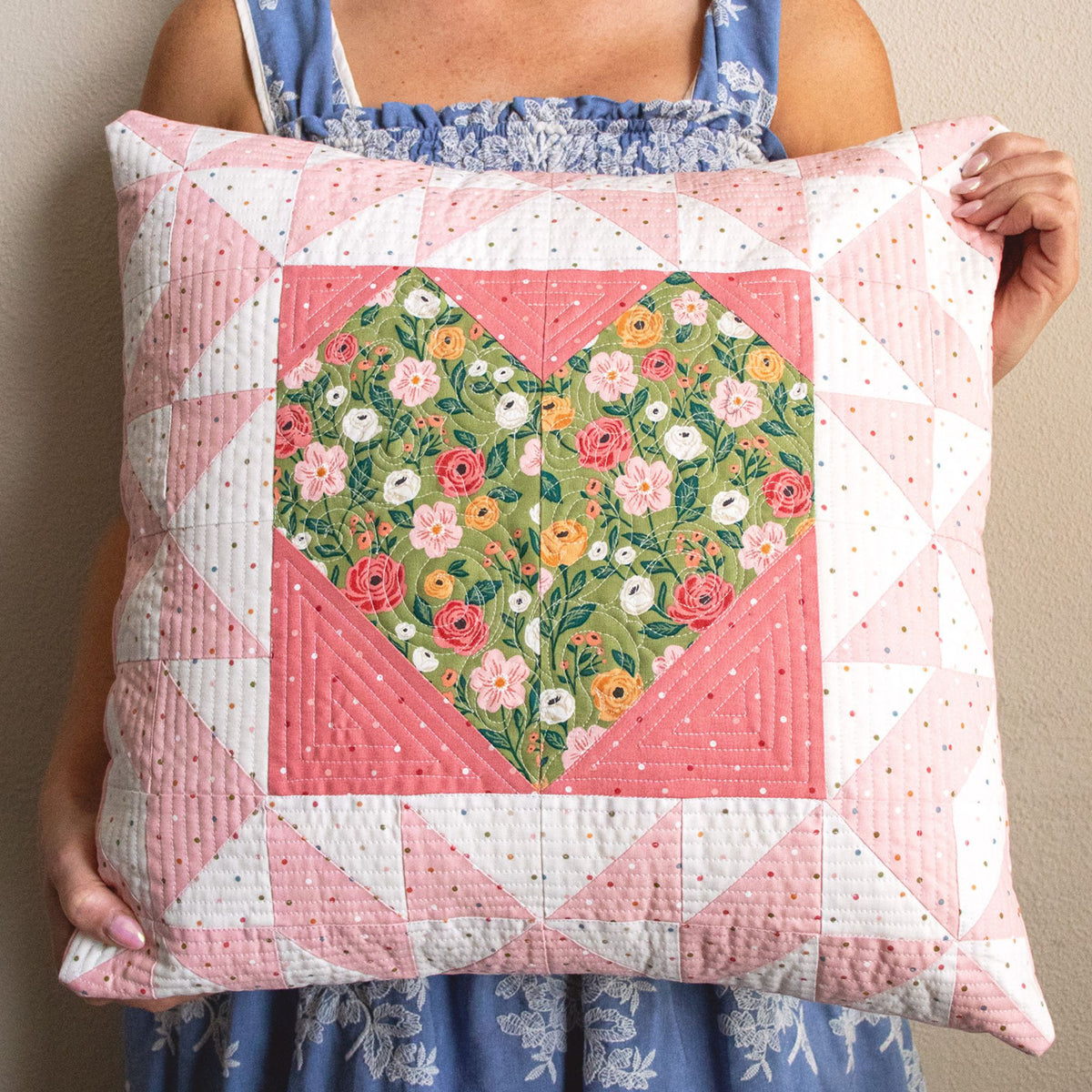 PRESALE Wild Heart Pillow Kit With Garden Glam by Lella Boutique for Moda Fabrics | Project Size 17 1/2” x 17 1/2”