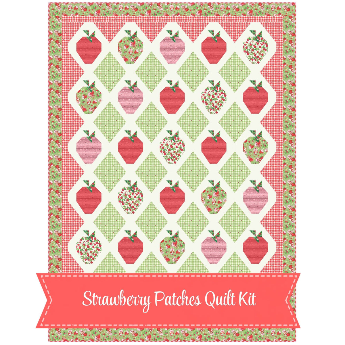 PRESALE Strawberry Patches Quilt Kit With The World of Strawberry Shortcake for Riley Blake Designs | Quilt Size is 59" x 81"