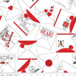 All My Heart White Valentine Greeting Yardage by J Wecker Frisch for Riley Blake Designs | C14137 WHITE
