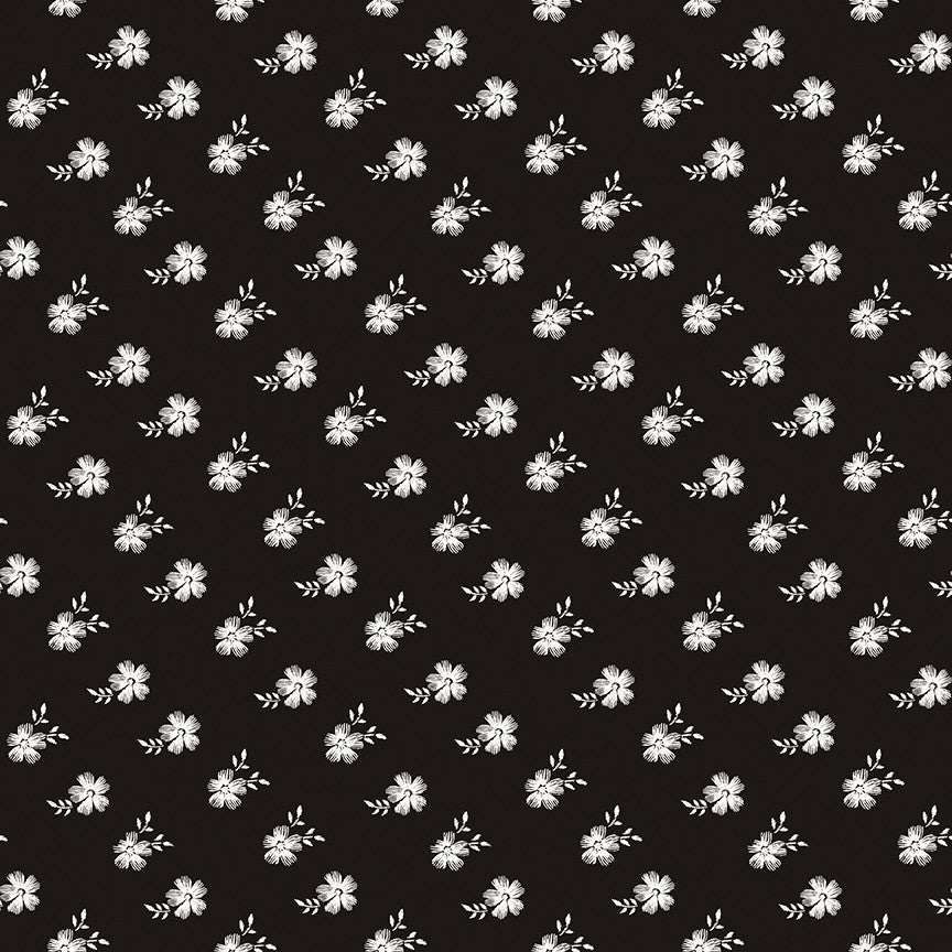 PRESALE Moonlit Trellis Blossoms Black Yardage by My Mind's Eye for Riley Blake Designs | C18211-BLACK