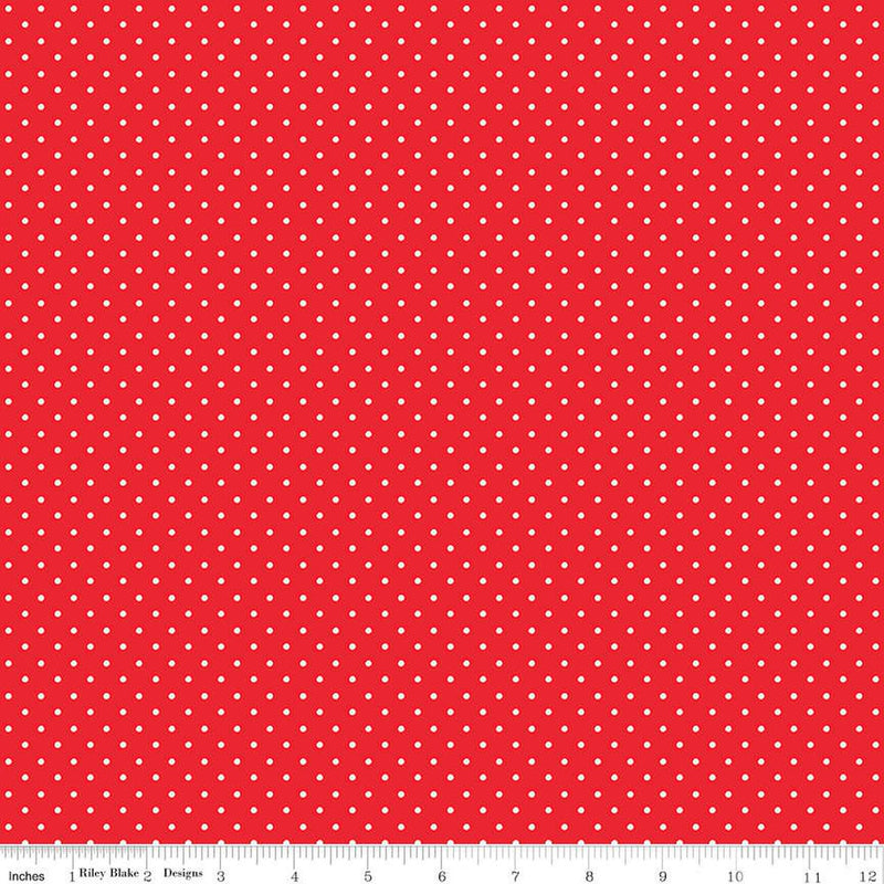 Picnic Florals Red Dots Yardage by My Mind's Eye for Riley Blake Designs | C14615 RED