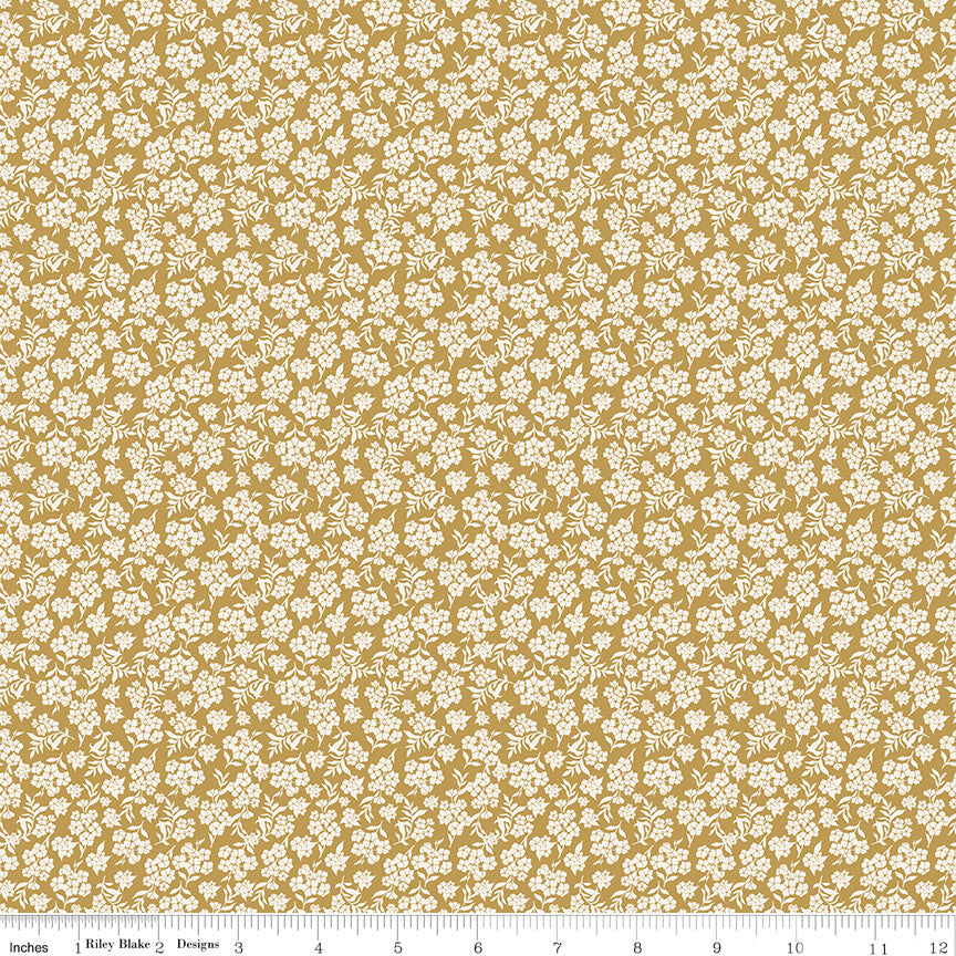 PRESALE Before the Bloom Viola Gold Yardage Danelys Sidron for Riley Blake Designs | C18063-GOLD