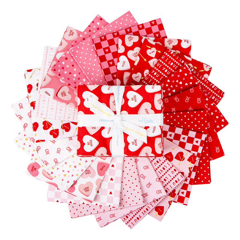 Sweetheart Fat Quarter Bundle by My Mind's Eye for Riley Blake Designs | 21 Precut FQs | FQ-15500-21