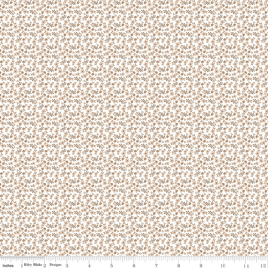 Whimsical Woodland Mini Florals Natural Yardage by Tasha Noel for Riley Blake Designs | C17645-NATURAL