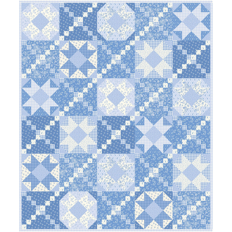 PRESALE Forget Me Not Custom Quilt Kit With Penelope by My Mind's Eye | Quilt Size 60" x 72"