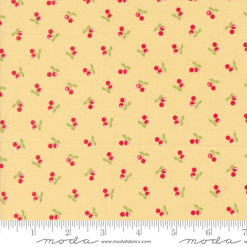 PRESALE Cali & Co Cherries Soft Yellow Yardage by Corey Yoder for Moda Fabrics | 29194 16