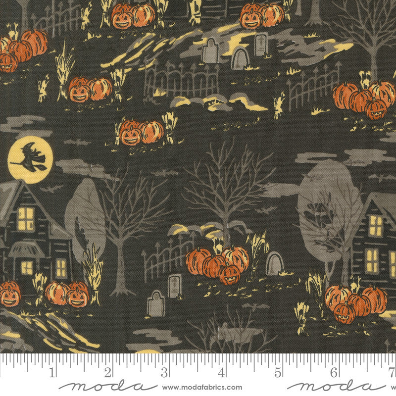 Home Sweet Haunt Haunted Forest Charcoal Yardage by Stacy Iest Hsu for Moda Fabrics | 20912 16