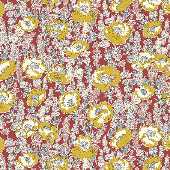 PRESALE Meadow Flowers Poppy Breeze B Yardage by Liberty Fabrics for Riley Blake Designs | 01667528B