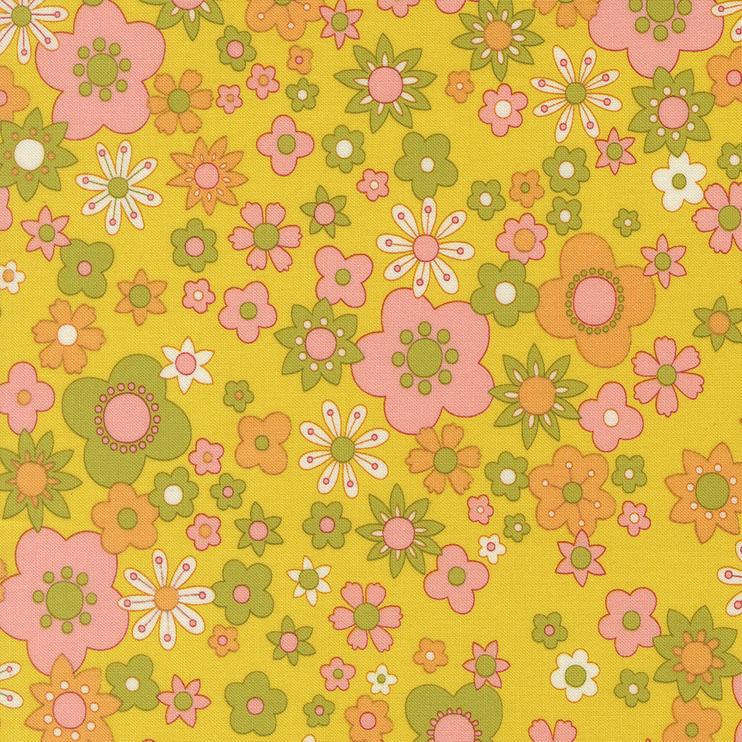 Happy Daze Petal Power Citrine Yardage by Chloe’s Closet for Moda Fabrics | 33841 15