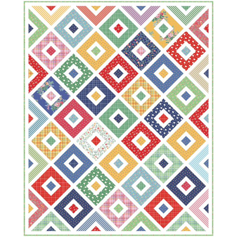 Four Square Custom Quilt Kit With Simple Pleasures by American Jane for Riley Blake Designs | Quilt Size 50" x 66"