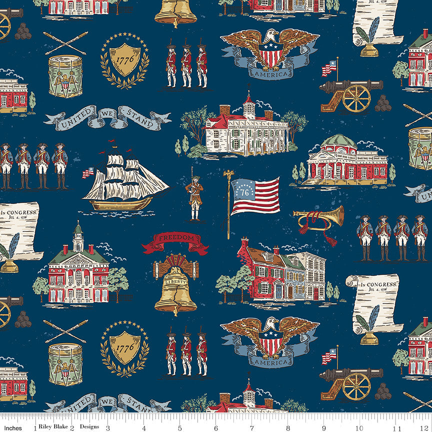 Independence Main Oxford Yardage by the RBD Designers for Riley Blake Designs | C17330-OXFORD | 8" Remnant
