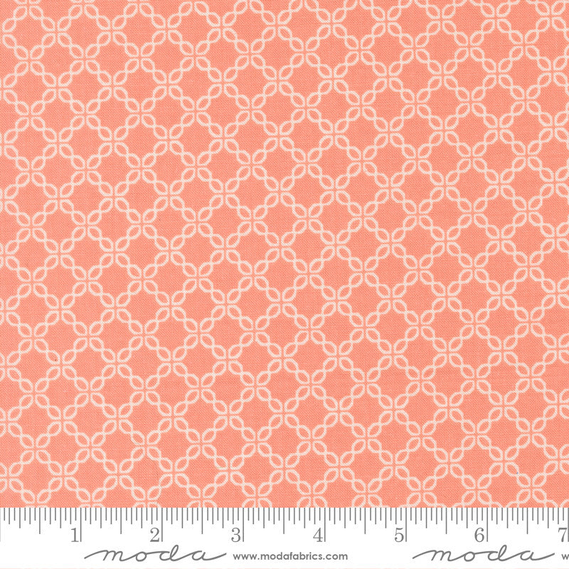 PRESALE Sunbonnet Lattice Coral Yardage by Heather Briggs of My Sew Quilty Life for Moda Fabrics | 31768 31