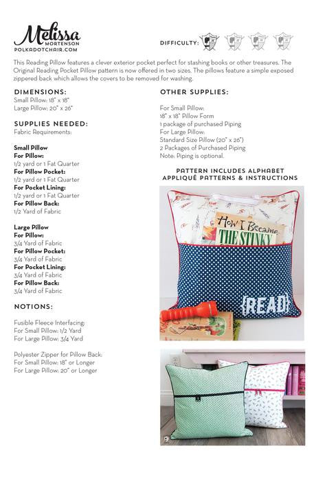 Polka Dot Chair's Reading Pillow Pattern (P115 READING)