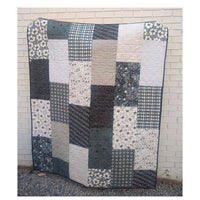 Monochrome Modern Quilt Kit | 57" x 70" | Beginner friendly - comes together quick!