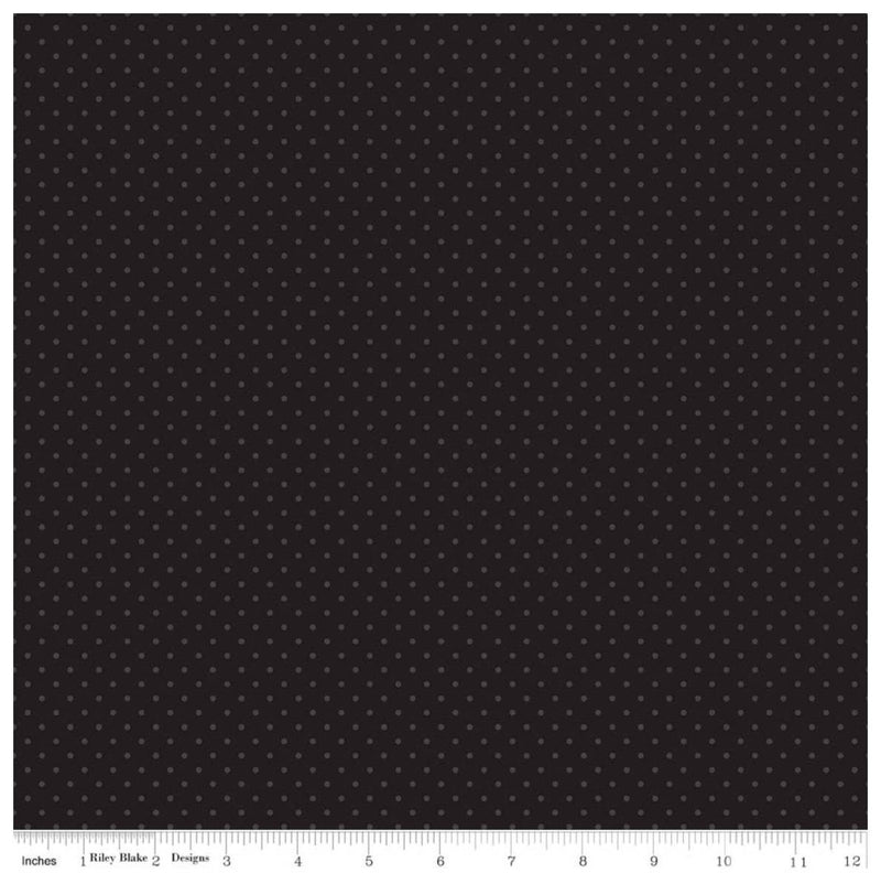 Black Tone on Tone Swiss Dot  (C790 110) - Printed Dots, not Raised!