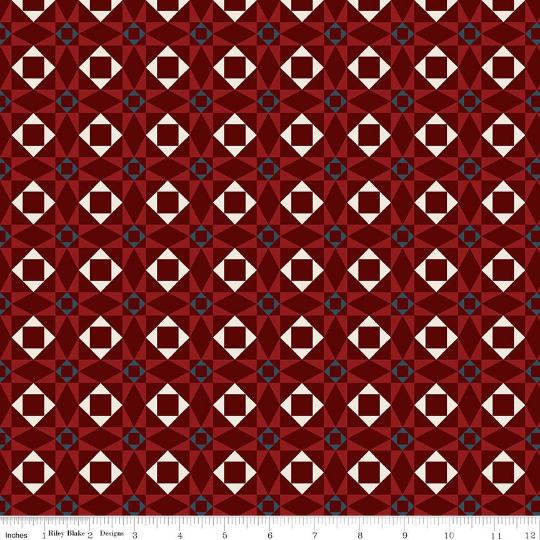 American Legacy Red Geometric Yardage (C9422 RED) - Stitches n Giggles