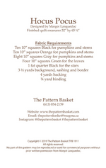 Hocus Pocus Quilt Pattern by Pattern Basket | Layer Cake Friendly