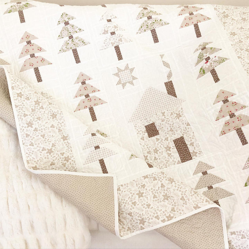 Silent Night Quilt Kit using The Pattern Basket's Pattern  | Low Volume Winter Quilt!