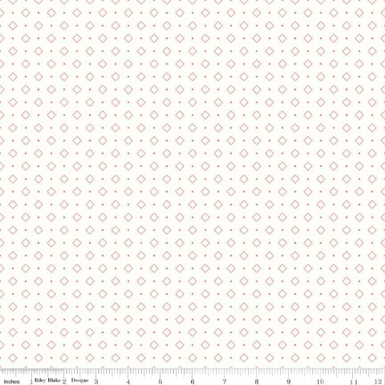 Lori Holt Bee Backgrounds Coral Diamond Yardage (C6386 CORAL)