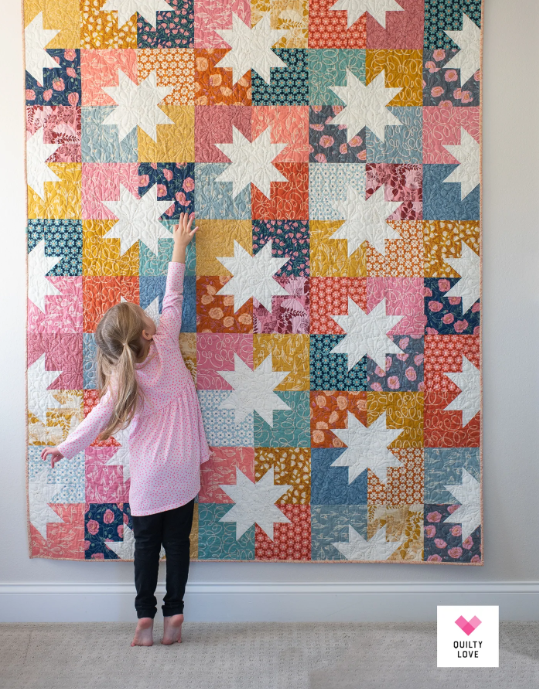 Star Pop II Quilt Pattern by Emily Dennis of Quilty Love | QL 146 | FQ Friendly!