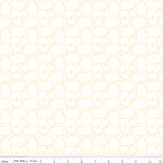 Lori Holt Bee Backgrounds Yellow Canning Jar Yardage for Riley Blake Designs | C6385 YELLOW
