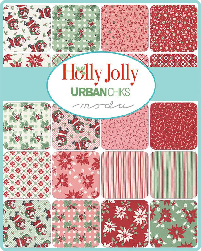 Holly Jolly Holly Candy Cane Yardage by Urban Chiks for Moda Fabrics | SKU #31185 14
