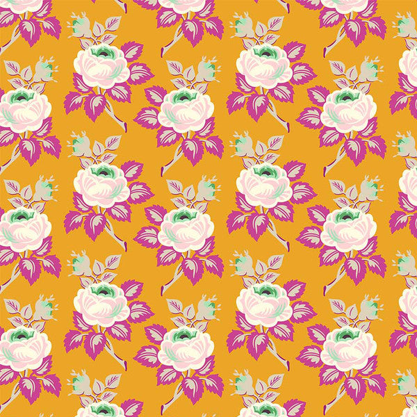 Local Honey Yellow Blossoms Yardage by Heather Bailey for FIGO Fabrics | #90661-55