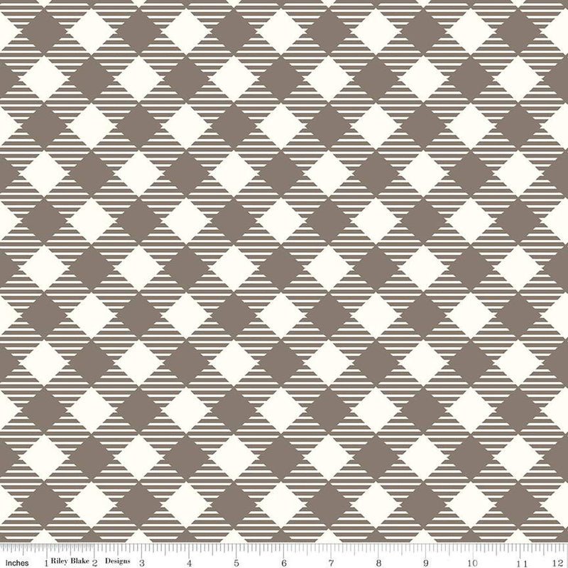 Wide Back Bee Ginghams Pebble Yardage by Lori Holt for Riley Blake Designs | WB12562-PEBBLE | 32" remnant
