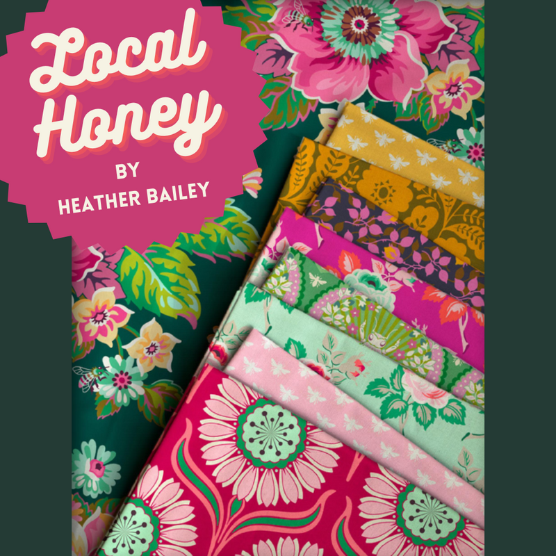 Sale! Local Honey Evening Small Flowers Yardage by Heather Bailey for FIGO Fabrics | #90662-80