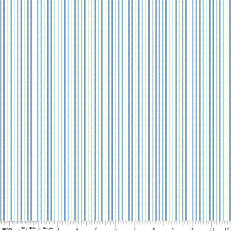 Blue Jean Off White Stripe Yardage by Christopher Thompson for Riley Blake Designs | SKU #C12725-OFFWHITE