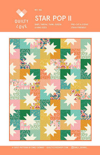 Star Pop II Quilt Pattern by Emily Dennis of Quilty Love | QL 146 | Fat Quarter Friendly Quilt Pattern!