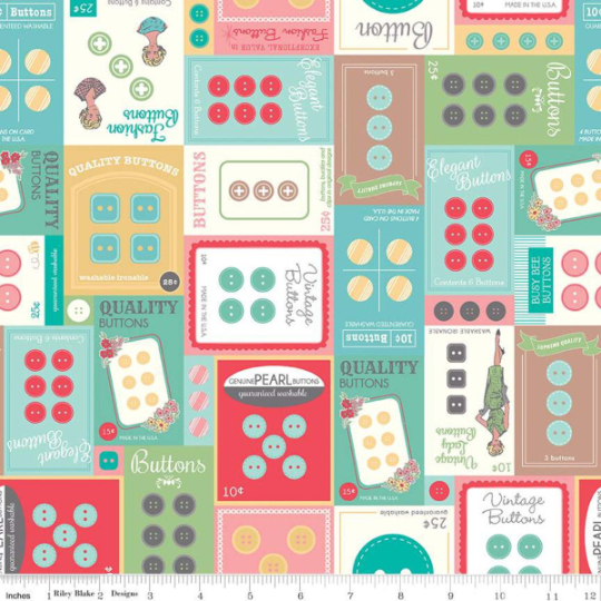 Lori Holt My Happy Place 54" Home Decor Multi Button Cards Yardage (HD9312 MULTI)