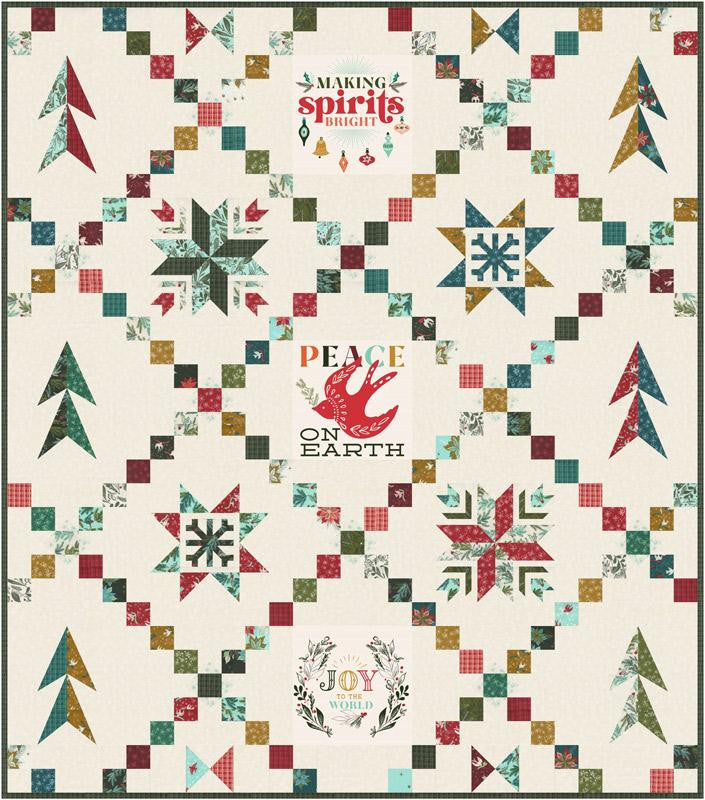 Sale! Cheer and Merriment Quilt Kit by Fancy That Design House for Moda Fabrics | SKU #KIT 45530