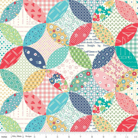Vintage Happy 2 Multi Quilted Yardage by Lori Holt (Bee in My Bonnet) (C9145 MULTI) for Riley Blake Designs
