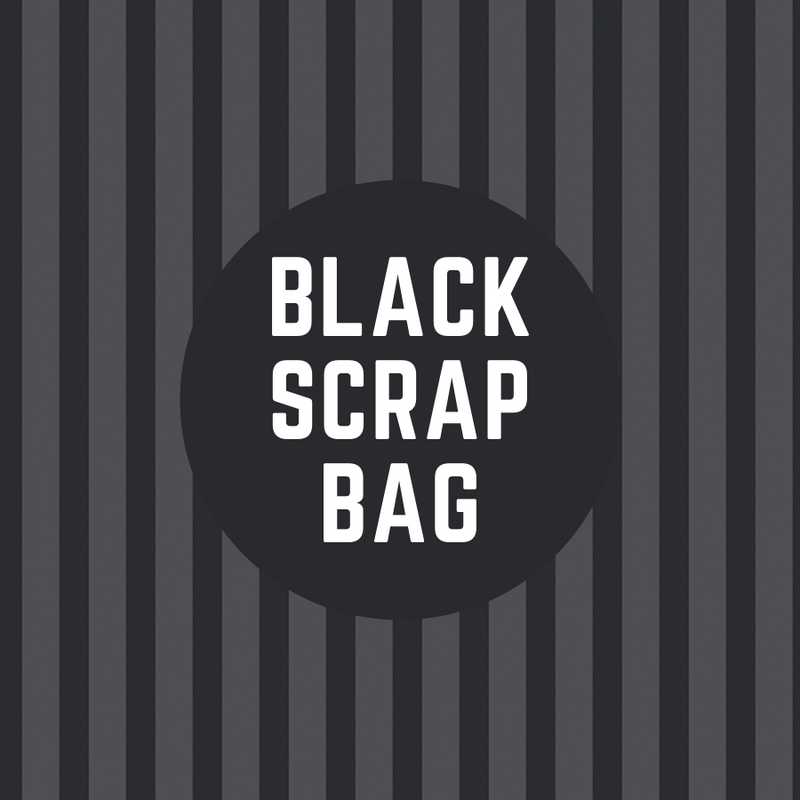 Black  Fabric Scrap Bag - Two Size Options!