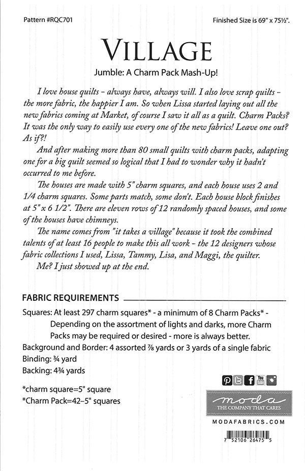 Village Quilt Pattern - Charm Pack Friendly!