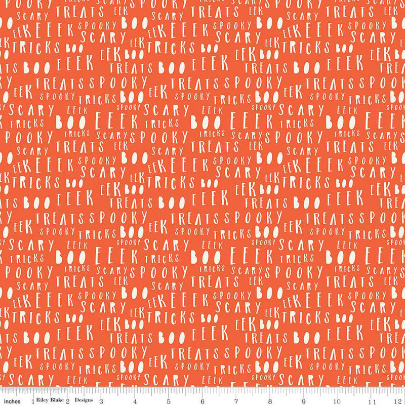 Hey Bootiful Persimmon Words Yardage by My Mind's Eye for Riley Blake Designs |C13134 PERSIMMON