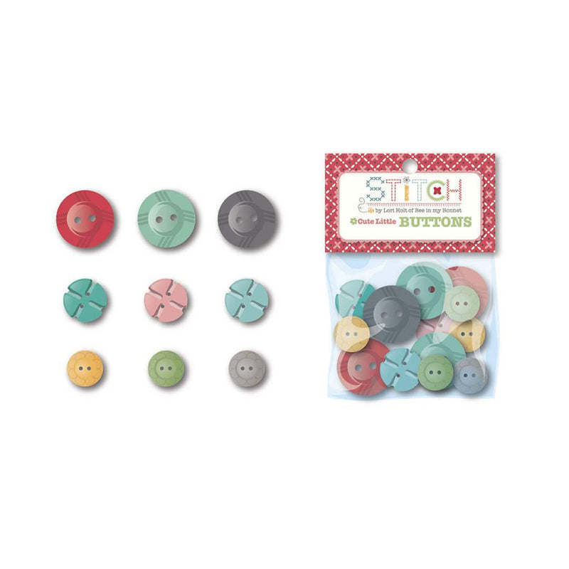 Lori Holt Stitch Cute Little Buttons for Riley Blake Designs | ST-21954 | Multi Colored Buttons