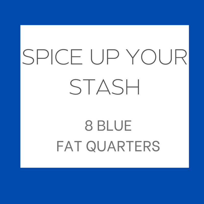 Spice Up Your Stash | 8 Blue Fat Quarters | Custom Fat Quarter Bundle | Color Your Stash