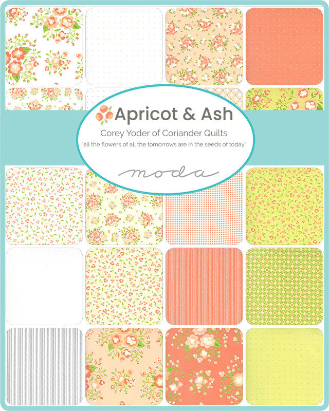 Apricot & Ash Light Lime Rose Garden Yardage (29101 17)
