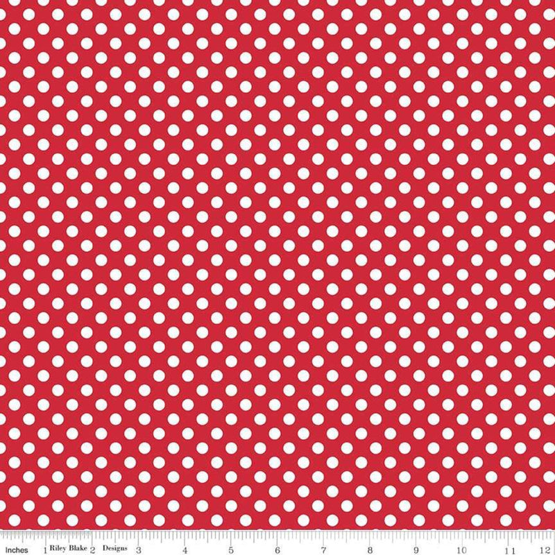 SALE! Red Small Dots Yardage by Riley Blake Designs | SKU #C350-80