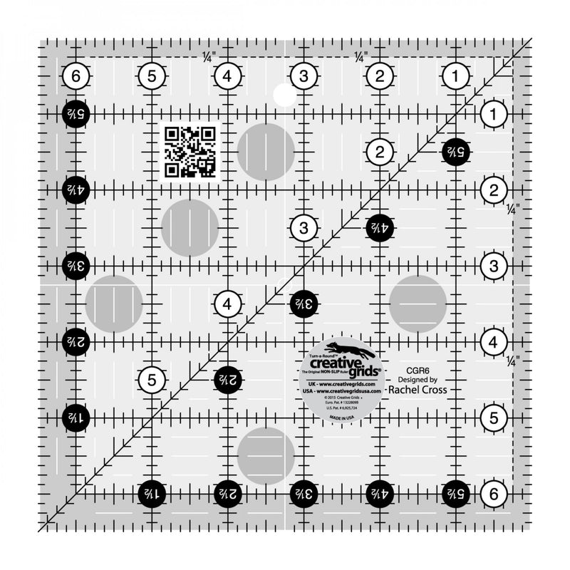 Creative Grids 6 1/2" Square Quilt Ruler  | CGR6