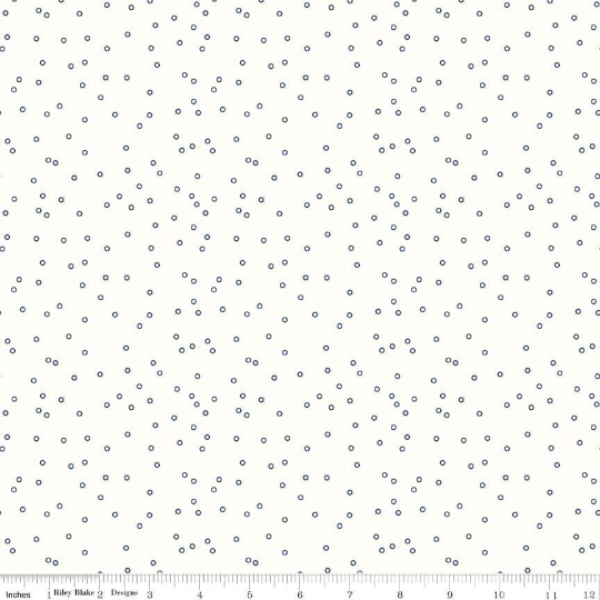 Lori Holt's Bee Backgrounds Blue Circle Yardage by Riley Blake Designs | C6384 BLUE