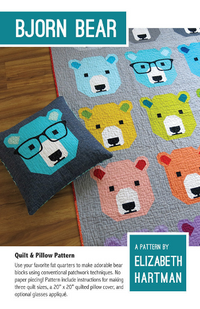 Bjorn Bear Quilt Pattern by Elizabeth Hartman | EH028 | All piecing, no applique