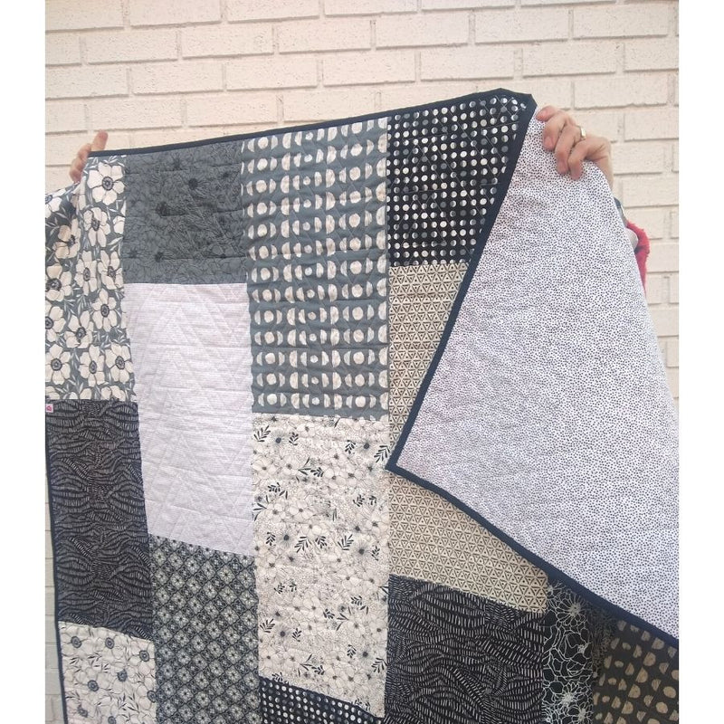 Monochrome Modern Quilt Kit | 57" x 70" | Beginner friendly - comes together quick!