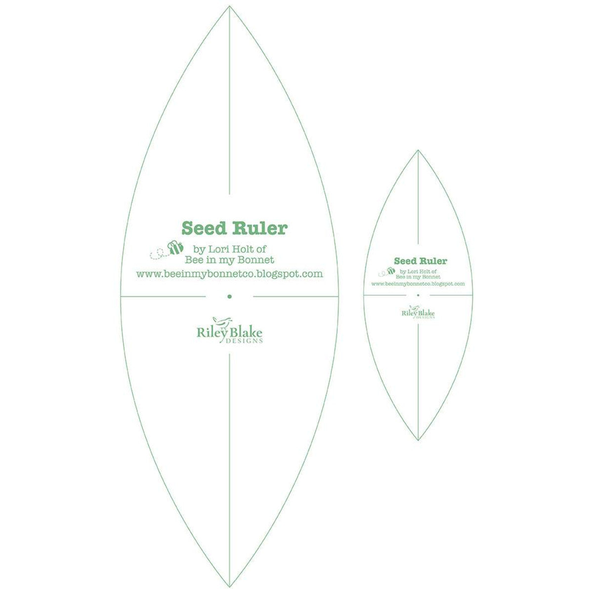 PRESALE Seed Ruler Set By Lori Holt Of Bee In My Bonnet | 2 leaf shaped plastic templates for applique | ST-18059