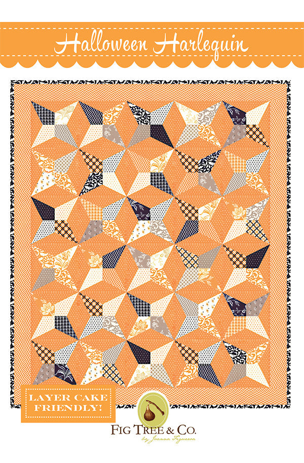 Halloween Harlequin Quilt Pattern FT 1606G