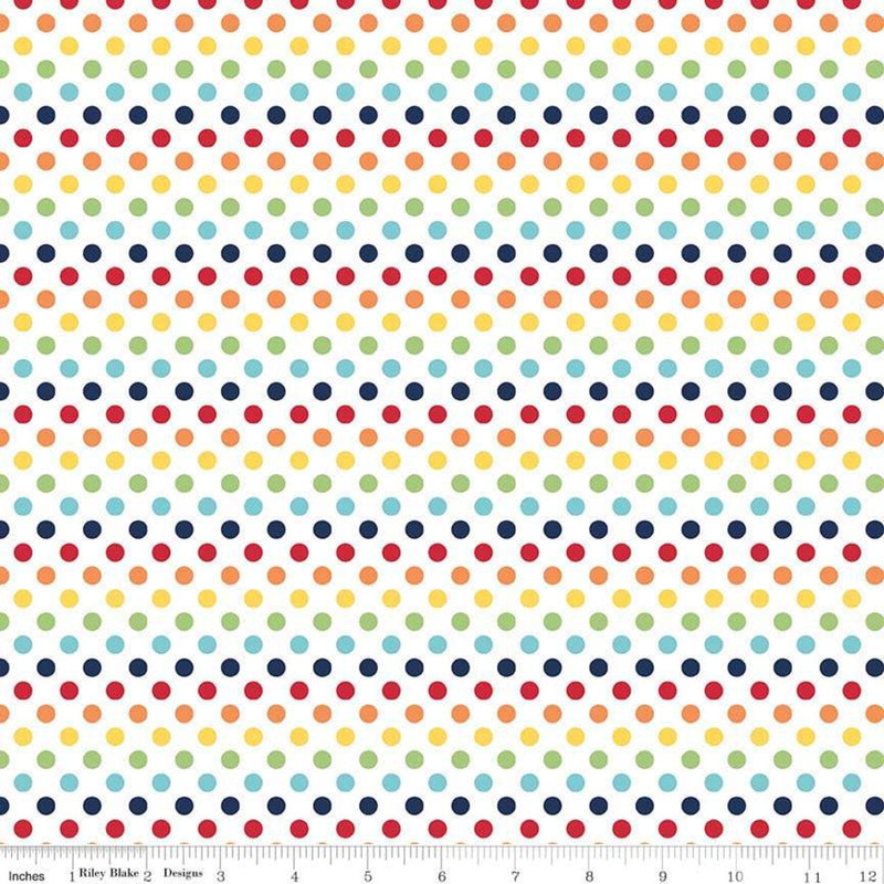 Rainbow Small Dot Yardage by Riley Blake Designs | SKU #C350-01