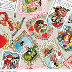 Be Mine Valentine Gray Vintage Valentines Yardage by J Wecker Frisch for Riley Blake Designs |CD12782-GRAY