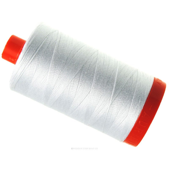 Aurifil MK50 2024 White Large Spool Cotton Thread | 1422 Yards | Mako Cotton Thread
